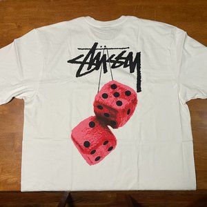 Stussy Fuzzy Dice TEE White